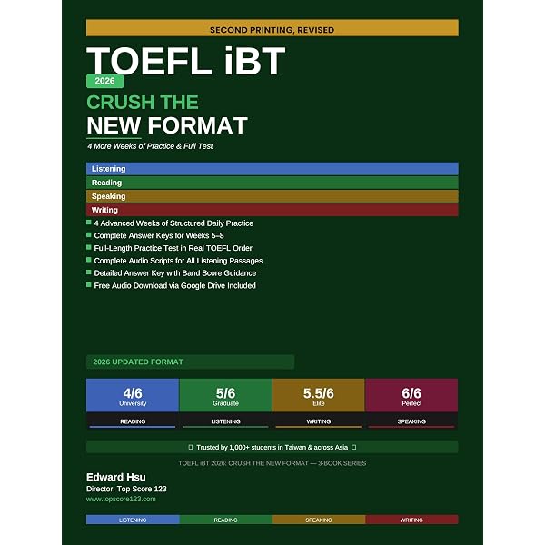 Amazon.com: TOEFL iBT 2026: Crush the New Format: Book 1